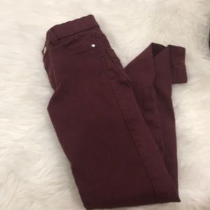 Maroon stretchy jeggings